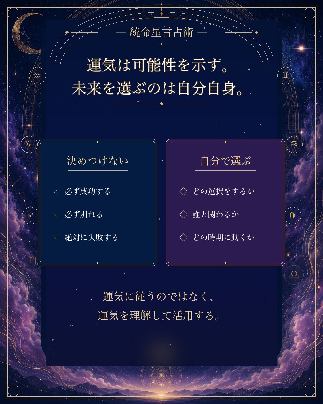 運気は可能性を示す。未来を選ぶのは自分自身